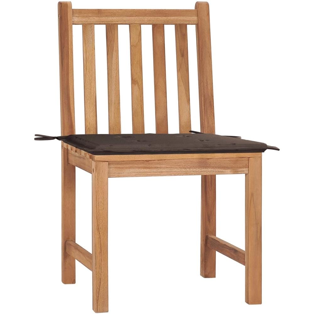 Sedie Da Giardino 2 Pz Con Cuscini In Legno Massello Di Teak - Foto 2