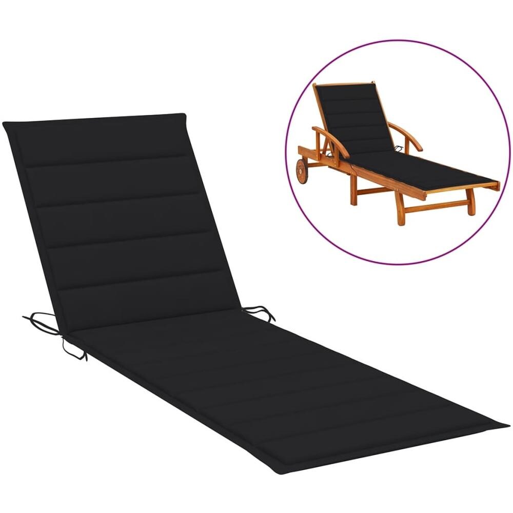 Cuscino Per Lettino Prendisole Nero 200x70x4 Cm In Tessuto - Foto 1