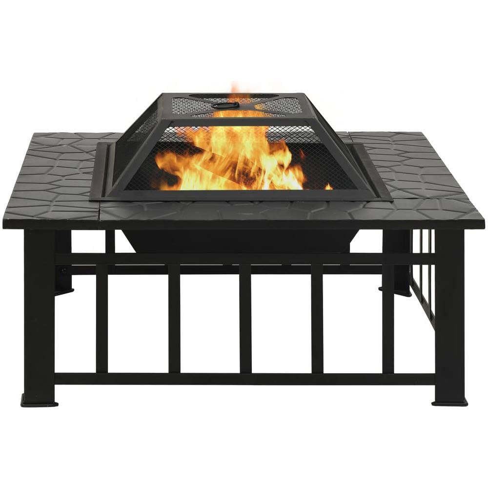 Braciere da Giardino con Attizzatoio 81x81x47 cm XXL in Acciaio - Foto 2