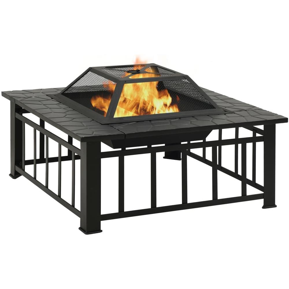 Braciere da Giardino con Attizzatoio 81x81x47 cm XXL in Acciaio - Foto 3