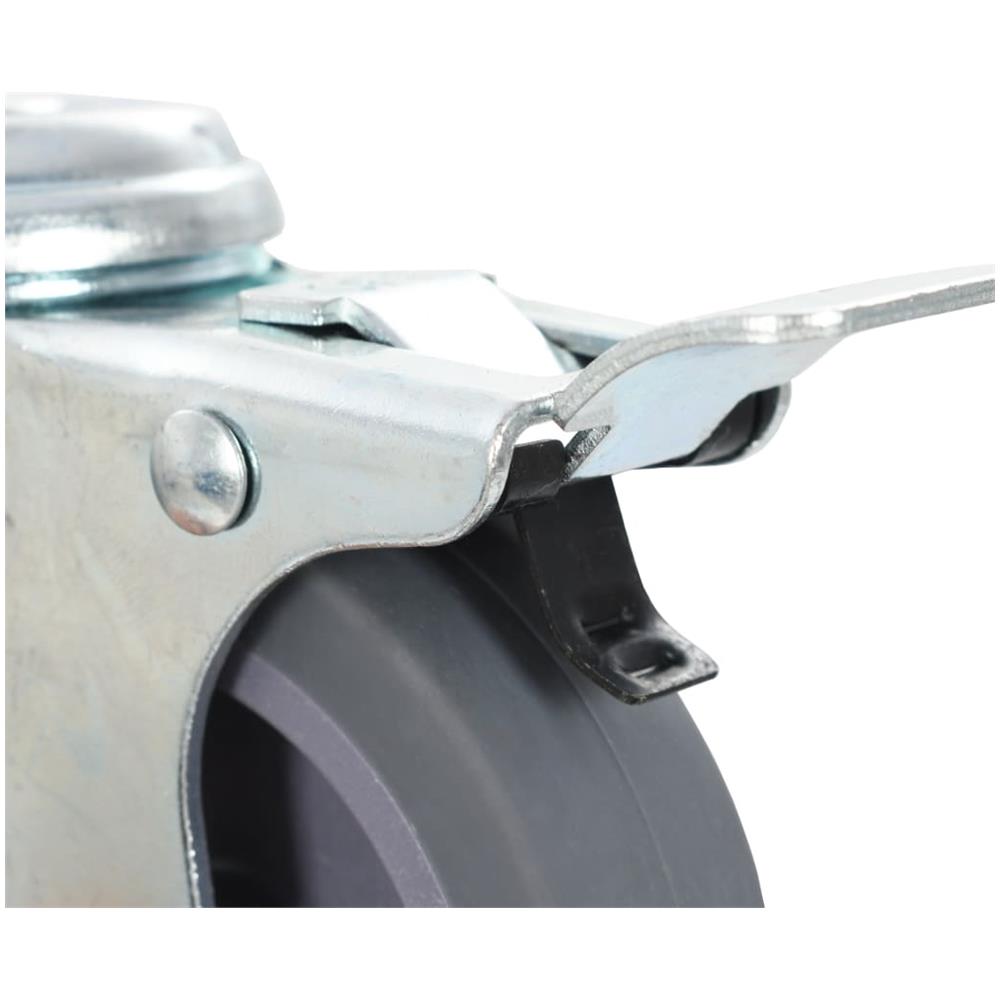 Ruote Girevoli con Foro per Bulloni e Doppio Freno 4 pz 75 mm - Foto 2