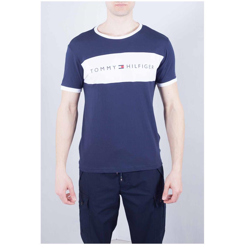 Uomo - T-shirt Signature In Cotone Blu Navy - Foto 2