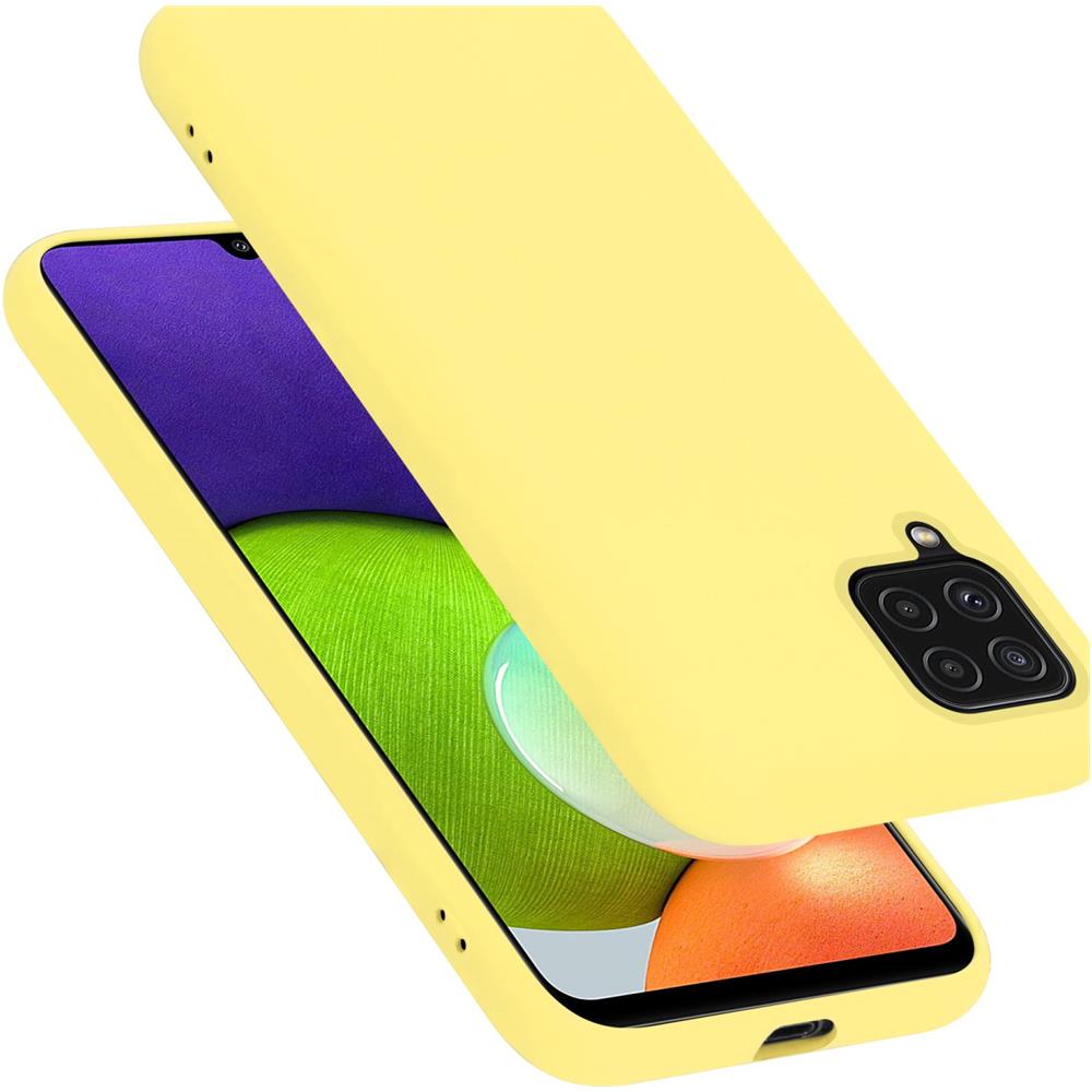 Custodia Compatibile Con Samsung Galaxy A22 4g / M22 / M32 4g In Liquid Giallo - Coperchio Protettivo In Silicone Tpu Flessibile - Foto 1
