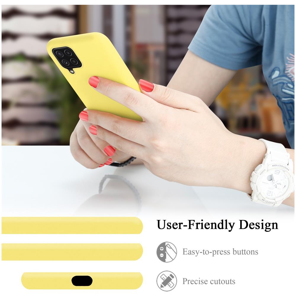 Custodia Compatibile Con Samsung Galaxy A22 4g / M22 / M32 4g In Liquid Giallo - Coperchio Protettivo In Silicone Tpu Flessibile - Foto 7