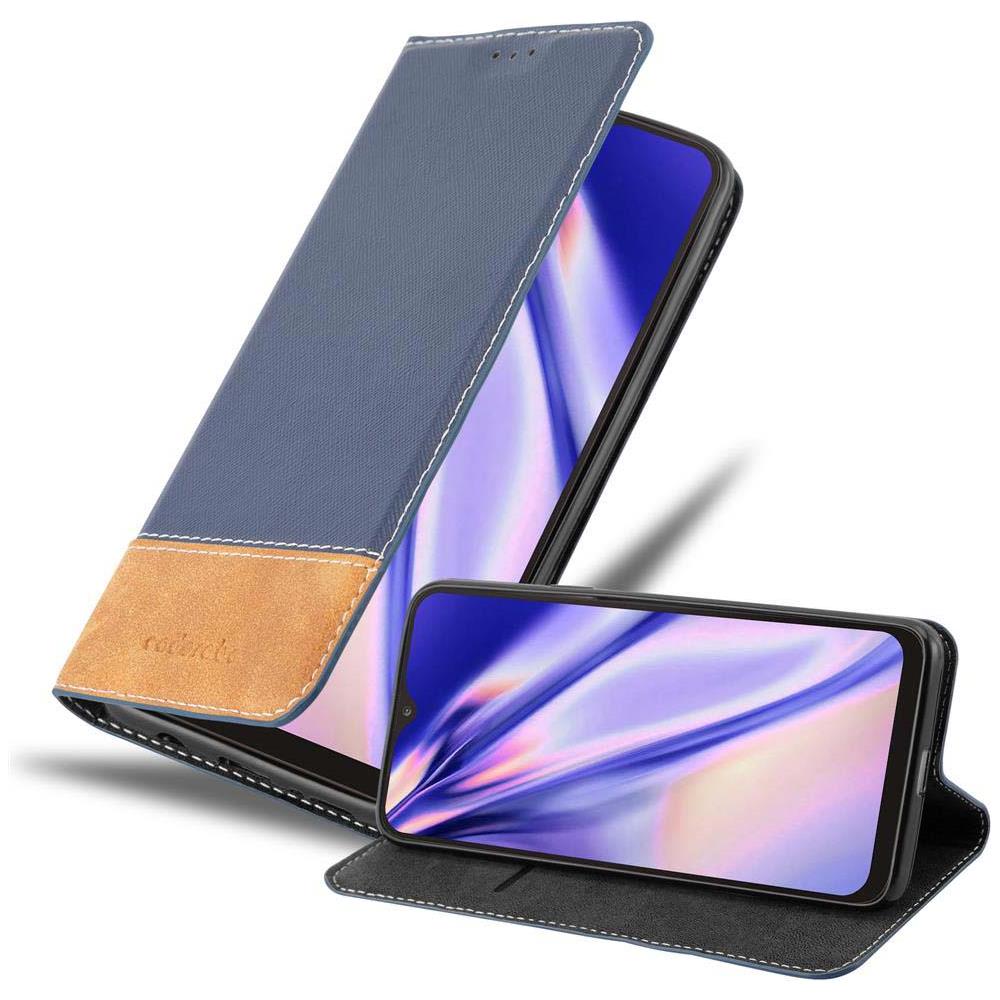 Custodia Compatibile Con Samsung Galaxy A10 In Blu Scuro Marrone - Coperchio Protettiva Con Chiusura Magnetica, Funzione Stand E Tasca Per Le Carte - Foto 1