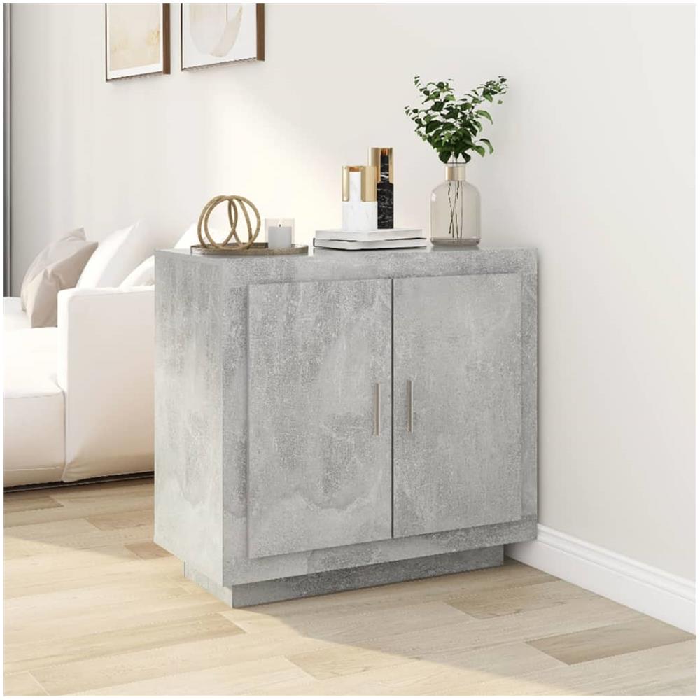 Credenza Grigio Cemento 80x40x75 cm in Legno Compensato - Foto 1