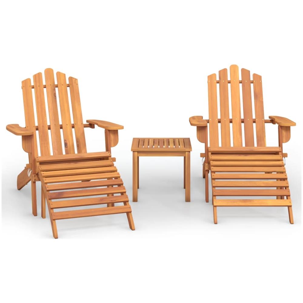 Set Salotto Da Giardino Adirondack 3pz Legno Massello Di Acacia - Foto 2