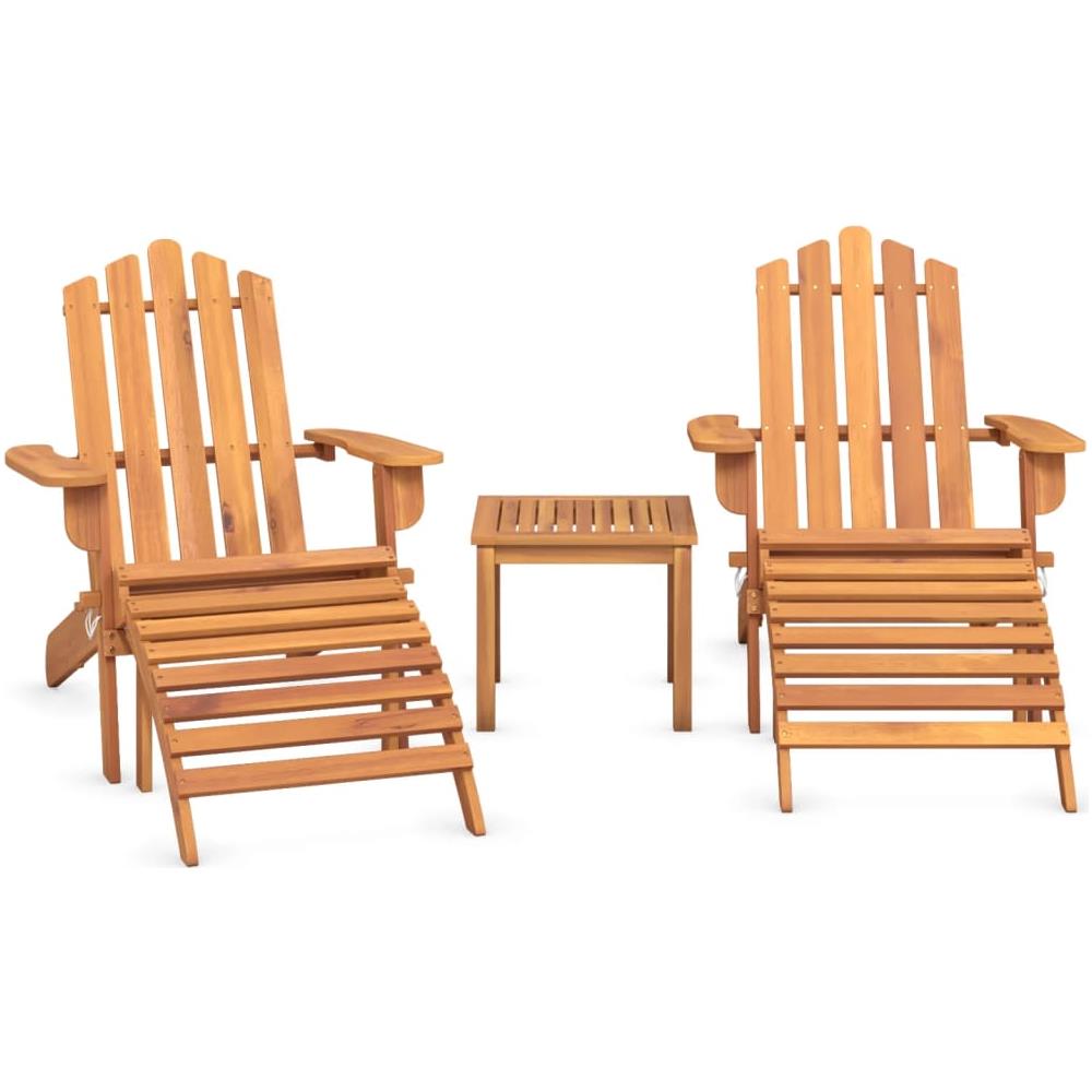 Set Salotto Da Giardino Adirondack 3pz Legno Massello Di Acacia - Foto 3