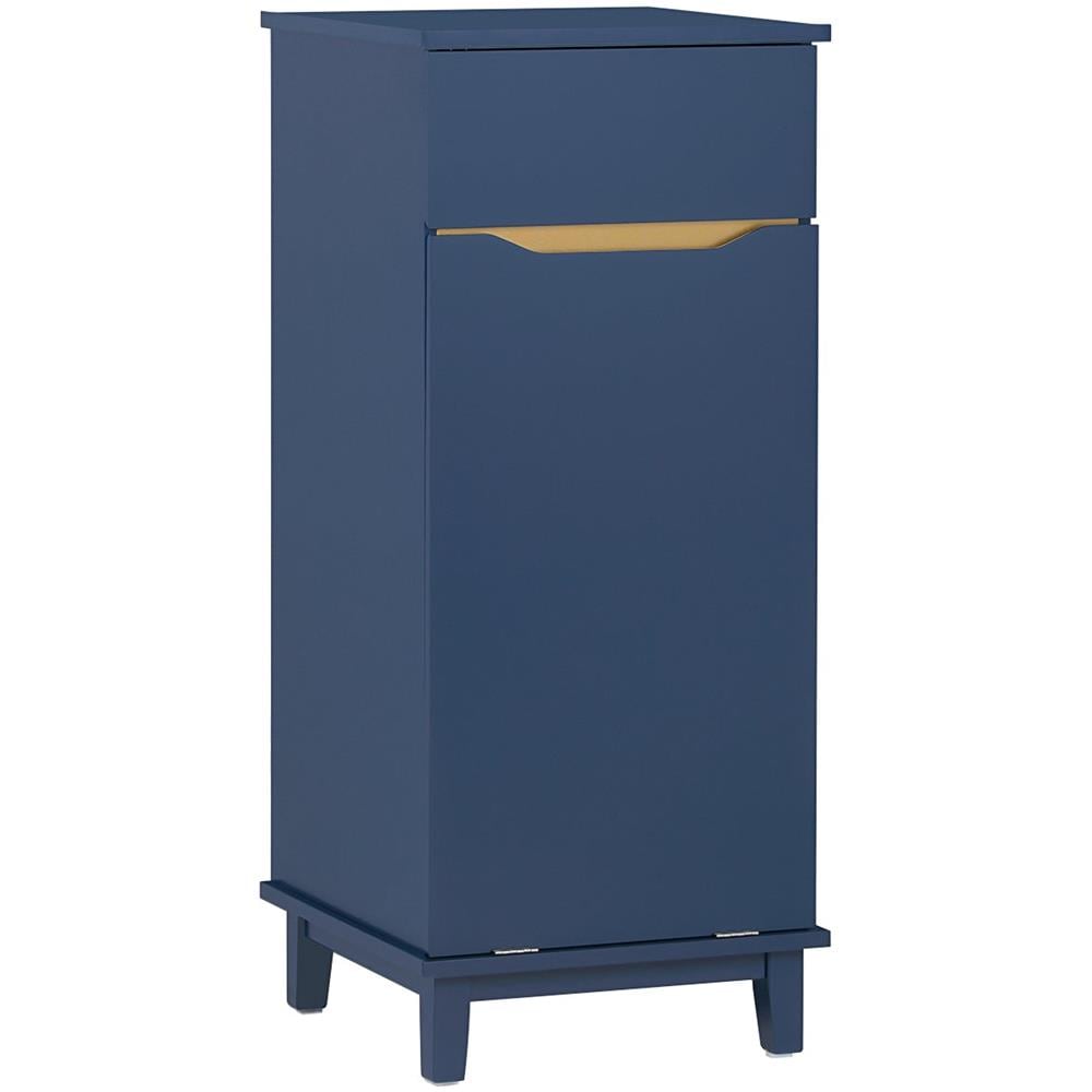 Mobile Lavanderia Con Sacco Portabiancheria Pieghevole Cesto Portabiancheria Mobile Bagno Blu, 40x40x96cm, Bzr114-b - Foto 1