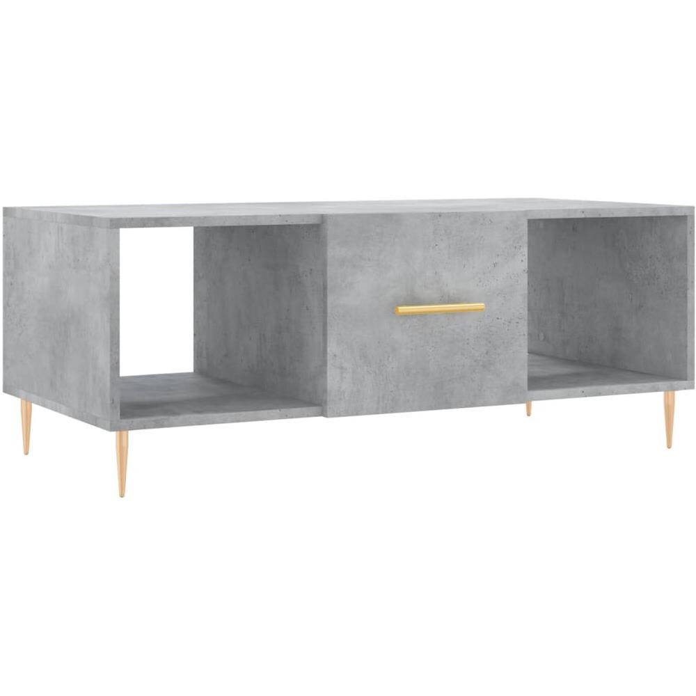 Tavolino Salotto Grigio Cemento 102x50x40 Cm Legno Multistrato - Foto 2