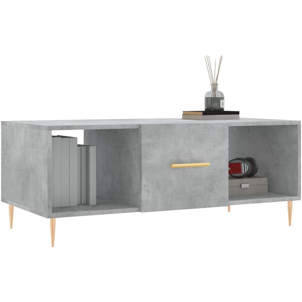 Tavolino Salotto Grigio Cemento 102x50x40 Cm Legno Multistrato - Foto 3