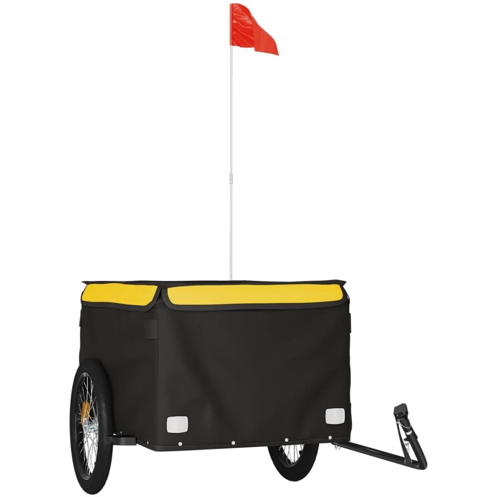 Rimorchio Da Bici Da Carico Nero E Giallo 45 Kg In Ferro - Foto 2