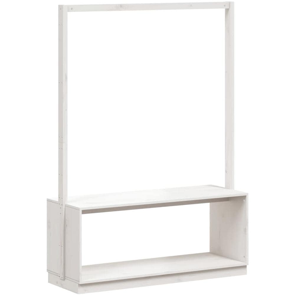 Appendiabiti Porta Scarpe Bianco 113x40x157,5 Cm Massello Pino - Foto 2
