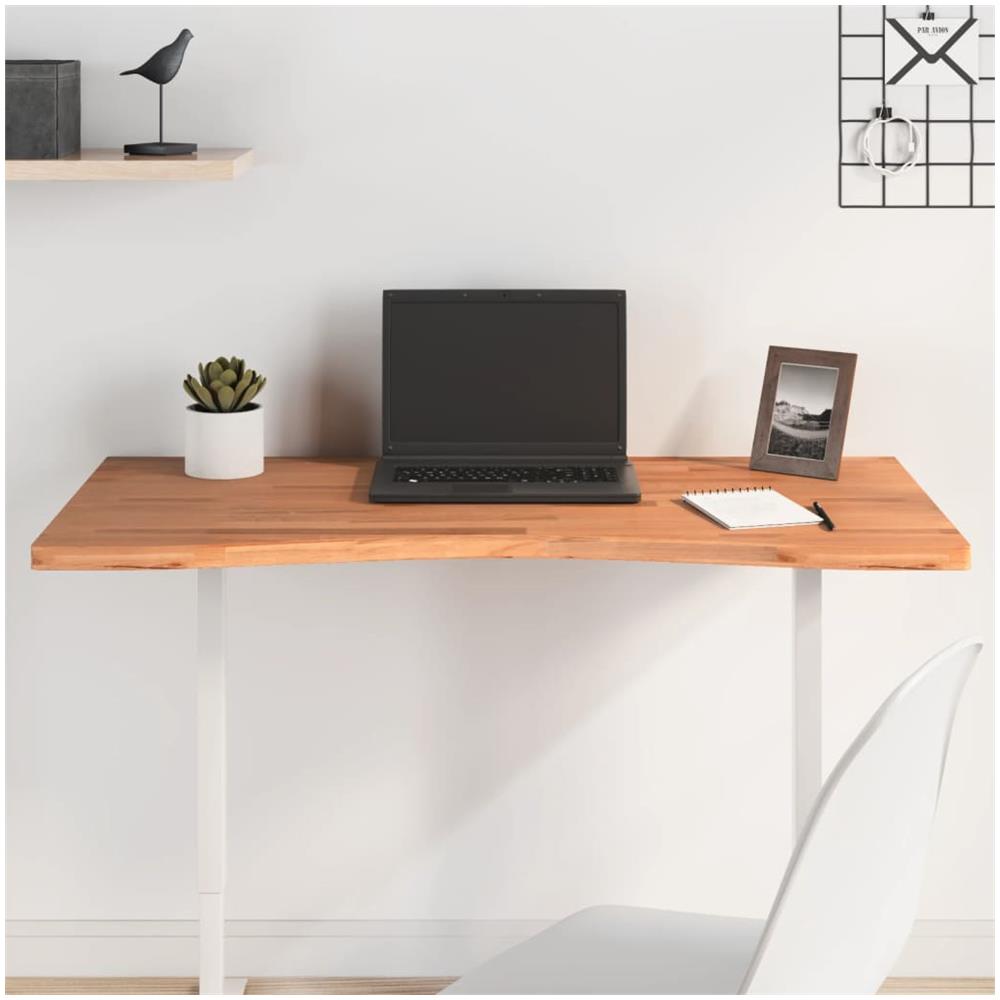 Piano Per Scrivania 100x (45-50) x2,5 Cm Legno Massello Di Faggio - Foto 1