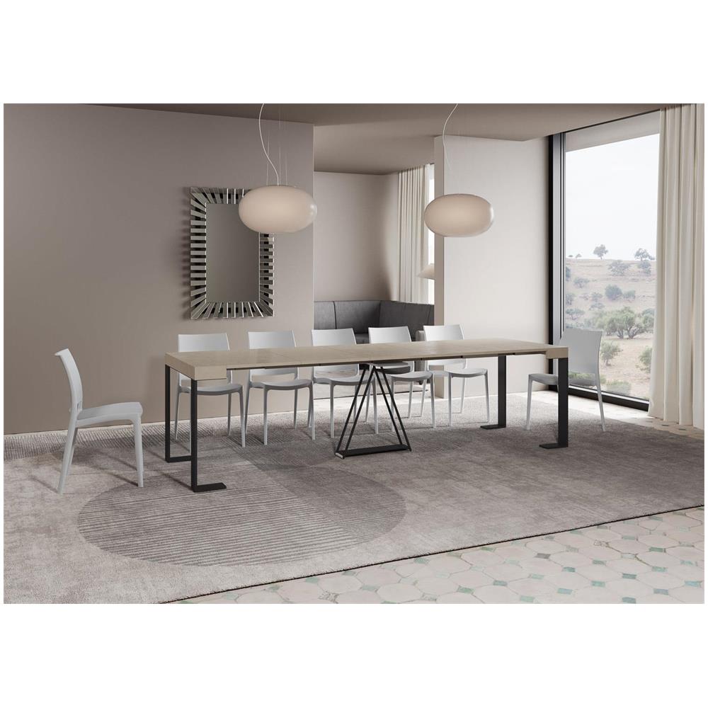 Consolle allungabile 90x40/300cm Zamat cashmere telaio antracite - Foto 4