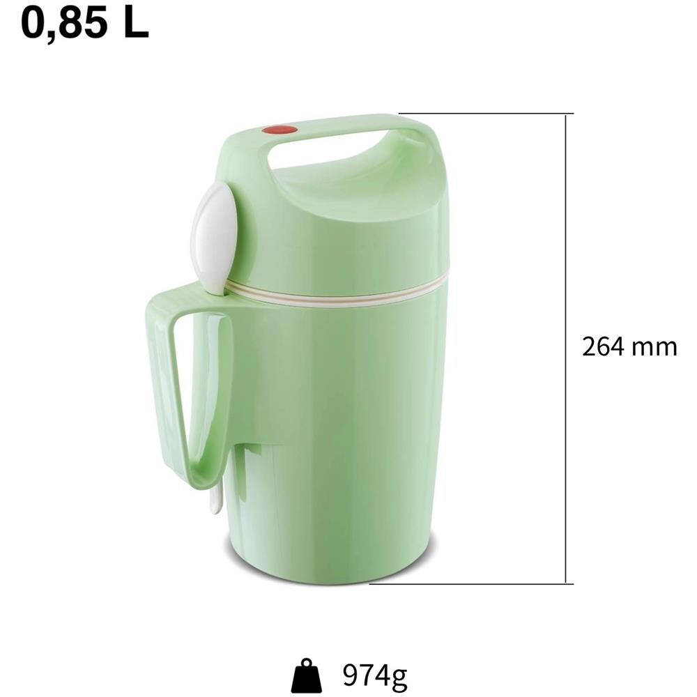 Tazza termica - Dirk 850 - Apertura larga - Lunch box con cucchiaio - Mantiene il caldo per 12 ore - Verde - Foto 2