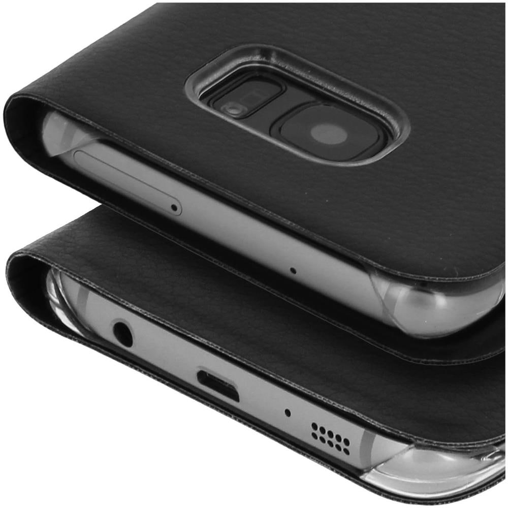 Custodia A Libro Flip Book Cover Per Samsung Galaxy S7 Edge - Nera - Foto 18
