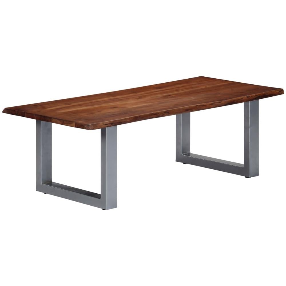 Tavolino Da Caffè Con Bordi Vivi 115x60x40 Cm Massello Acacia - Foto 1