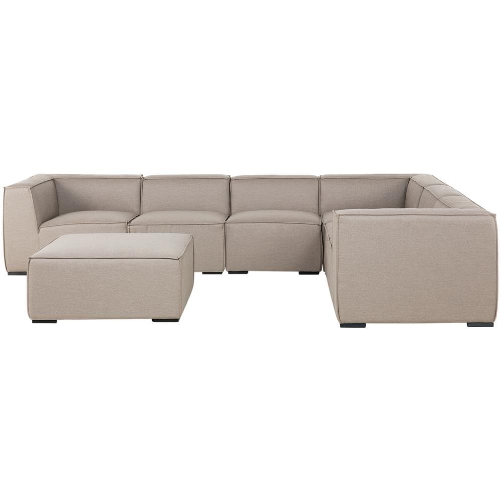 Salotto Modulare Da Giardino In Tessuto Beige A 7 Posti Arezzo - Foto 1