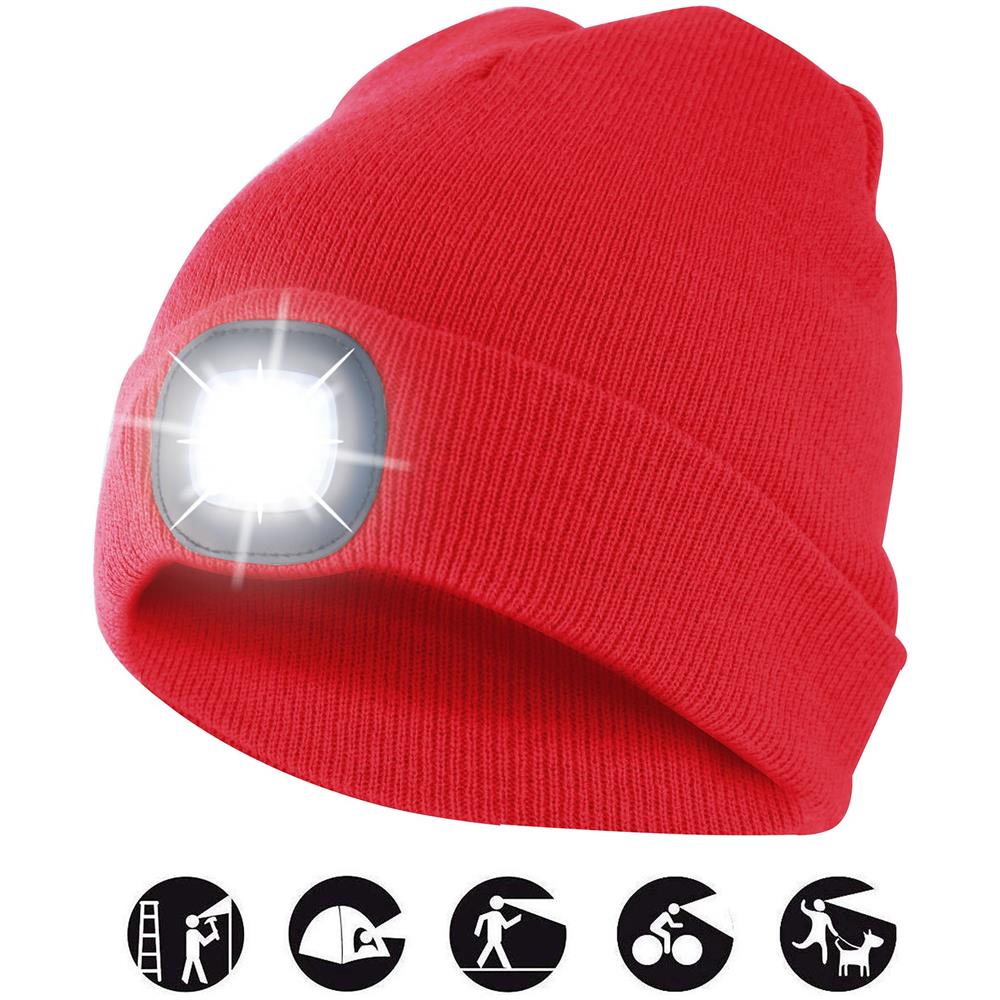 Lighthouse: Cappellino Con Luce Frontale Led Ricaricabile. Rosso - Foto 2