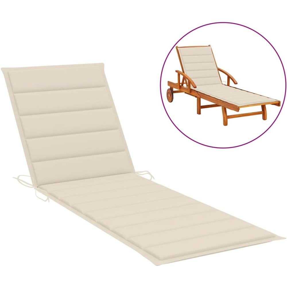 Cuscino Per Lettino Prendisole Crema 200x70x4 Cm In Tessuto - Foto 1