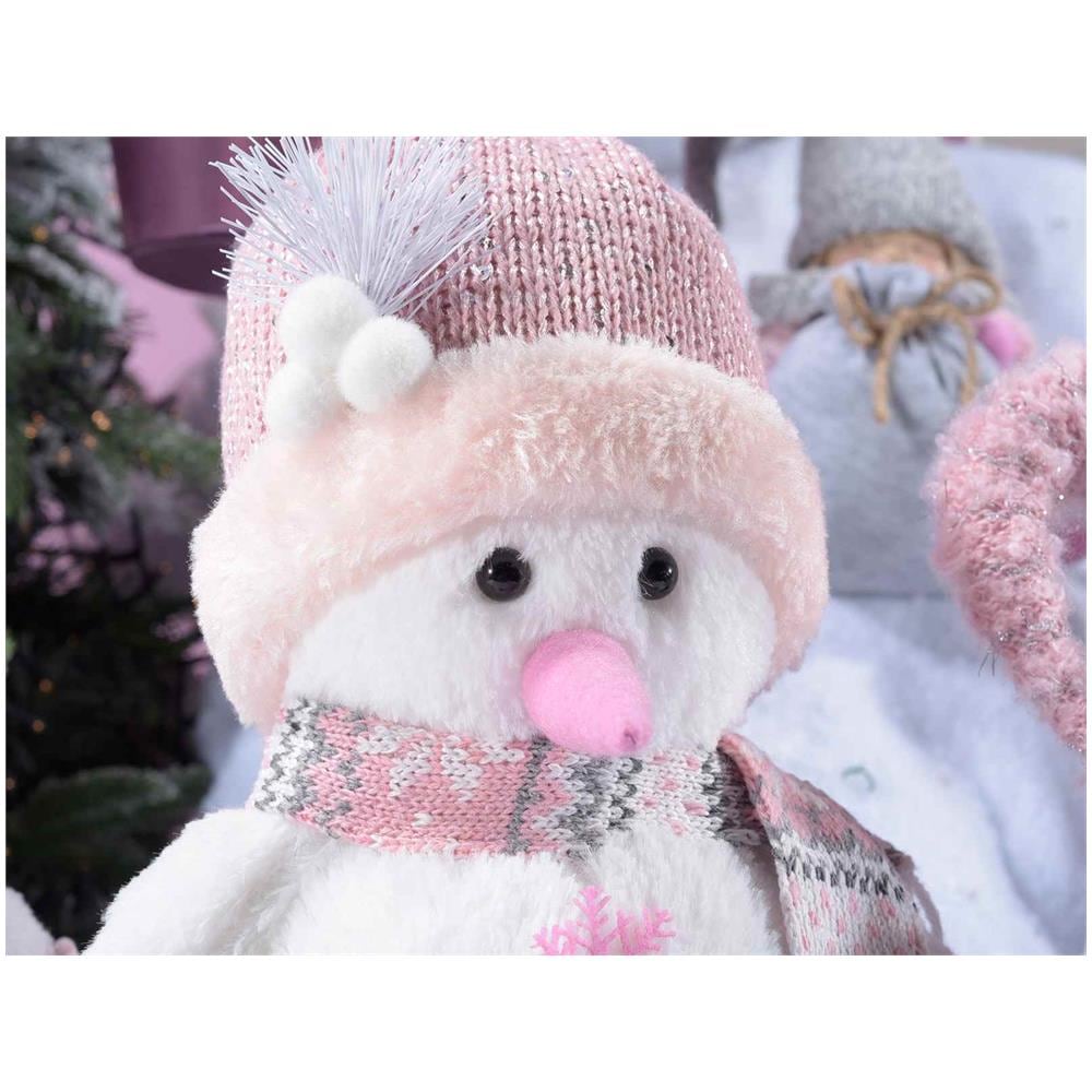 Peluche Natalizi Pupazzi Di Neve Con Sciarpa E Cappello In Maglia Set 2 Peluche Decorativi Addobbi Natalizi Per Casa E Negozi - Foto 2