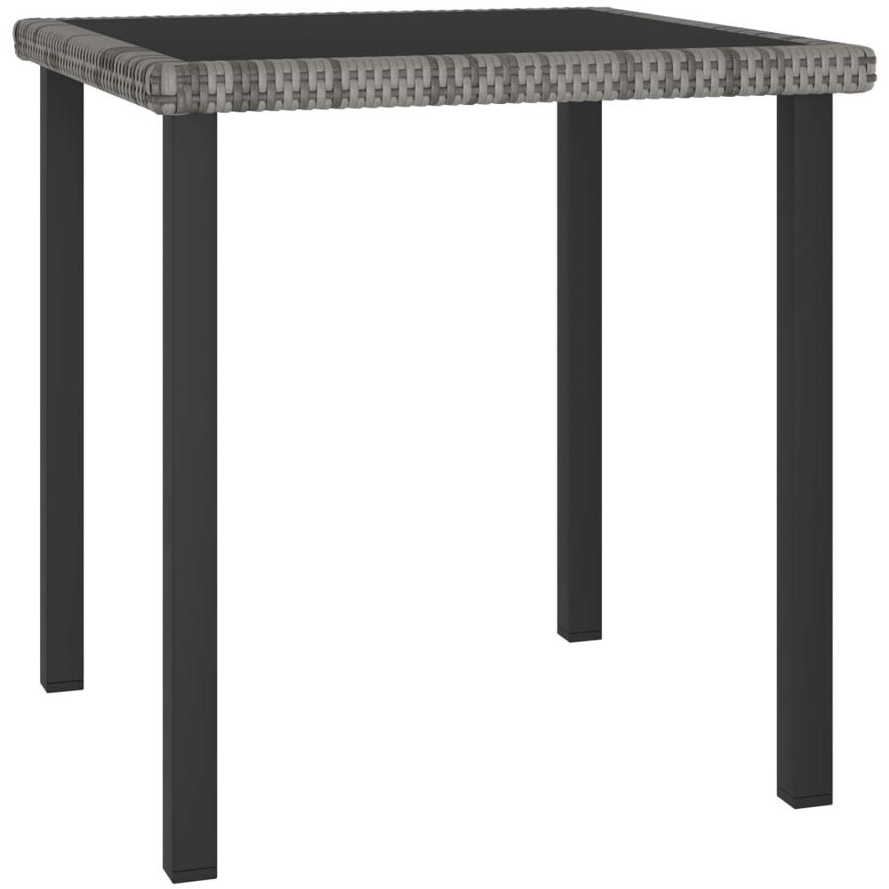 Tavolo da Pranzo da Giardino Grigio 70x70x73 cm in Polyrattan - Foto 1
