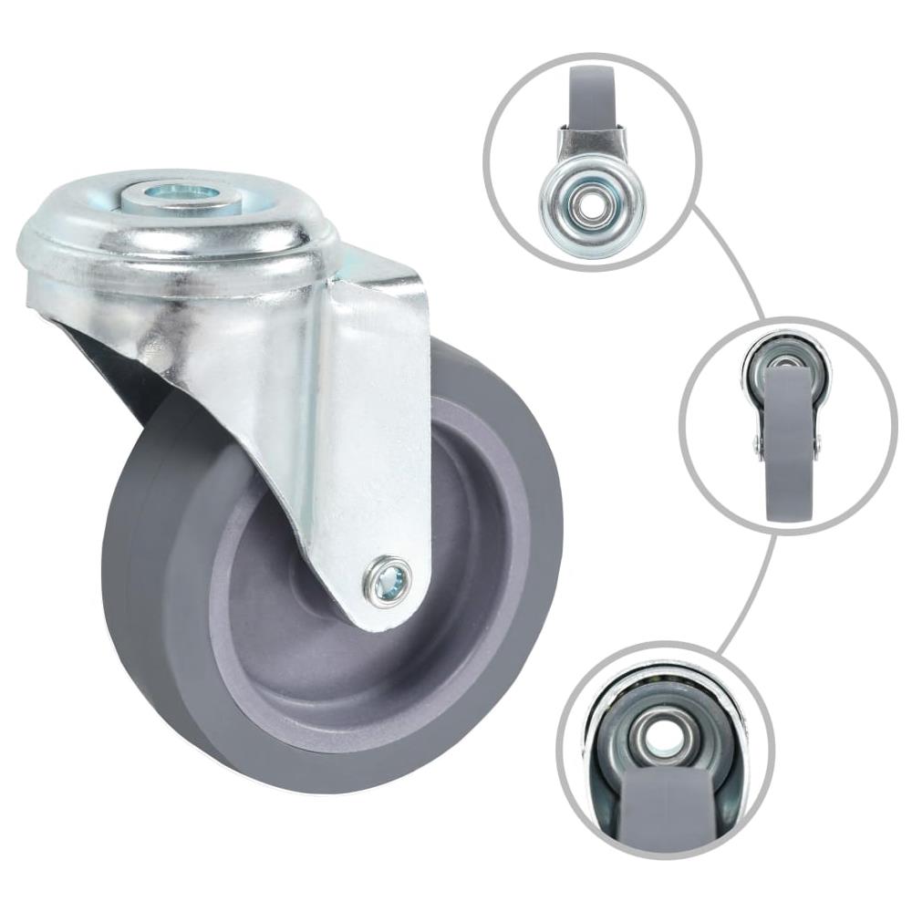 Ruote Girevoli con Foro per Bulloni 4 pz 75 mm - Foto 2