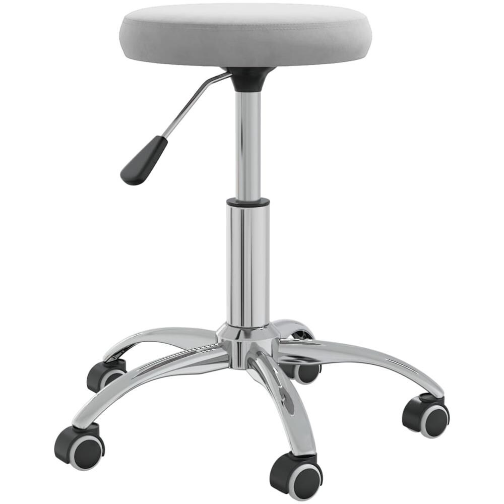 Sedia Da Ufficio Girevole Grigio Chiaro In Velluto - Foto 2