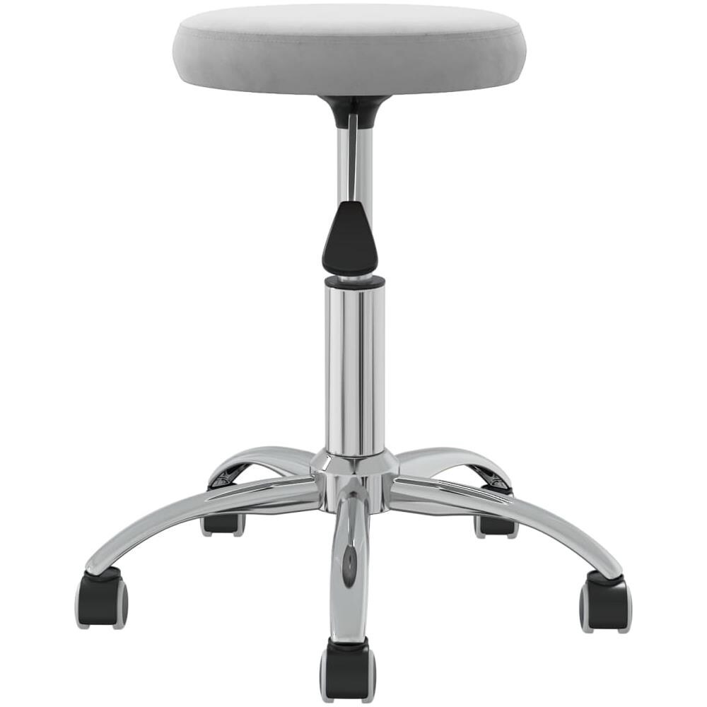 Sedia Da Ufficio Girevole Grigio Chiaro In Velluto - Foto 3