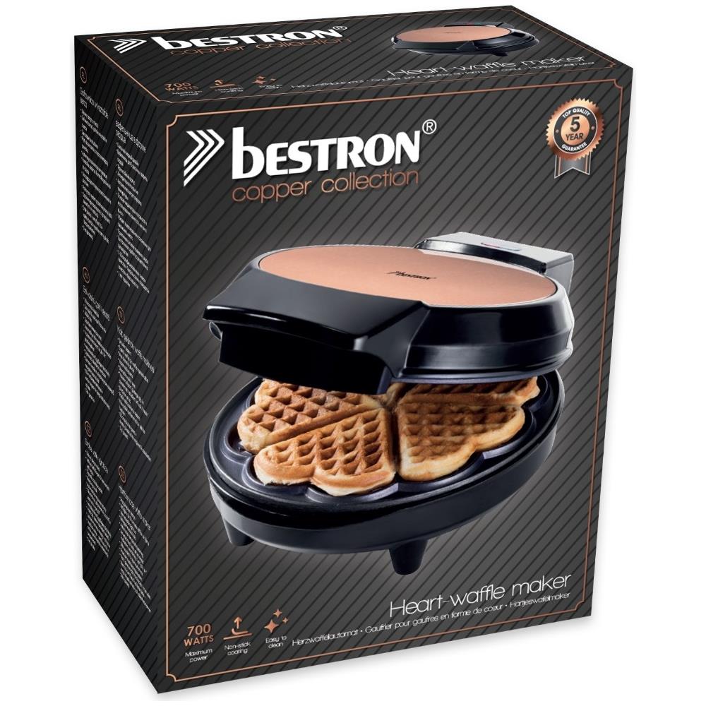 AWM700CO piastra per waffle 5 waffle 700 W Nero, Rame - Foto 6