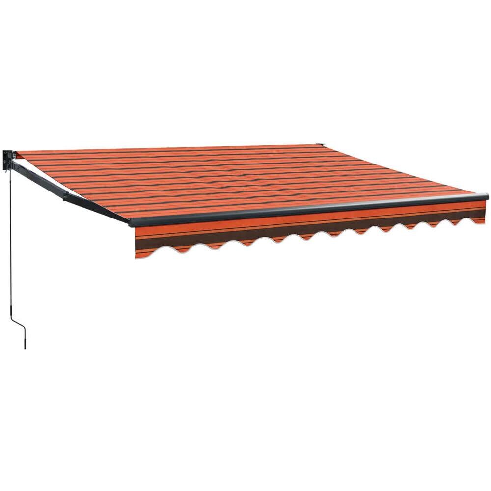 Tenda Retrattile Arancione Marrone 3,5x2,5m Tessuto E Alluminio - Foto 1