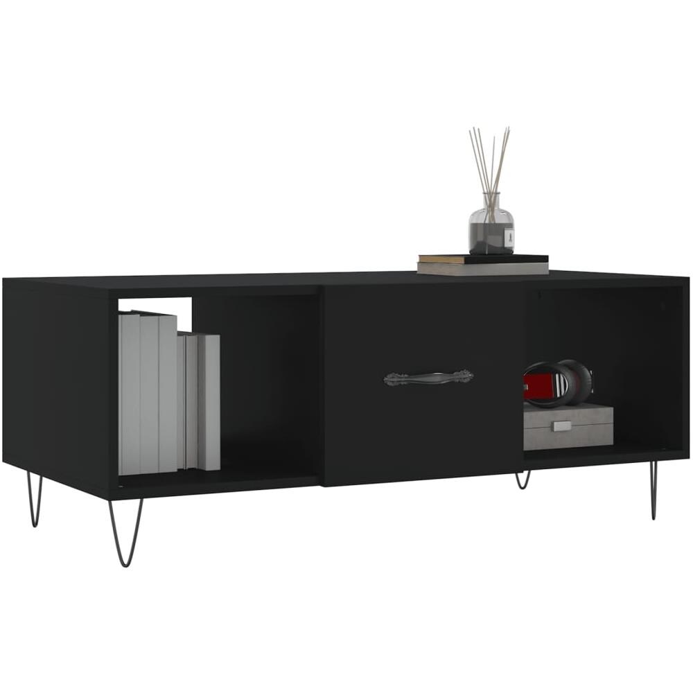 Tavolino Da Salotto Nero 102x50x40 Cm In Legno Multistrato - Foto 3
