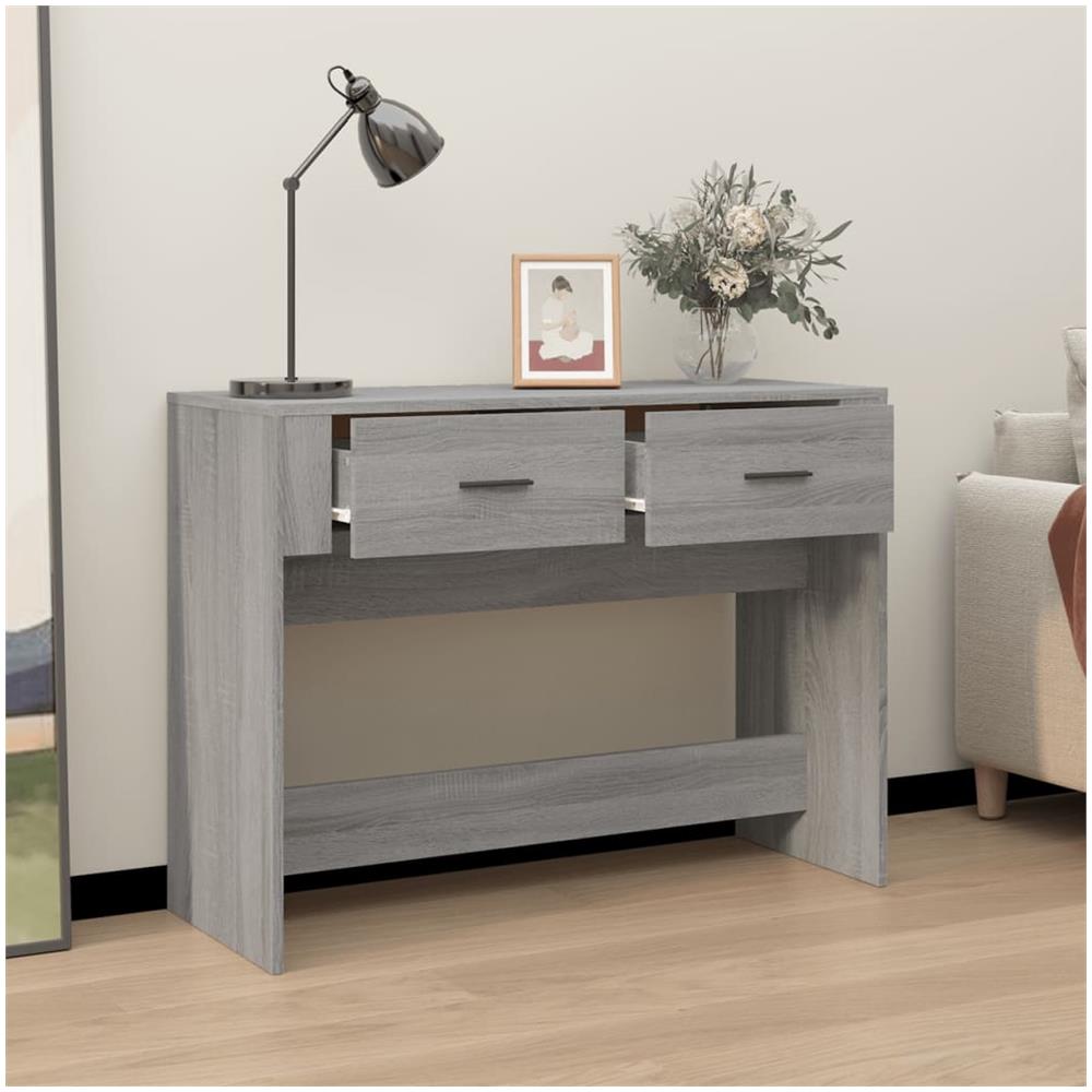 Tavolo Consolle Grigio Sonoma 100x39x75 Cm In Legno Multistrato - Foto 3
