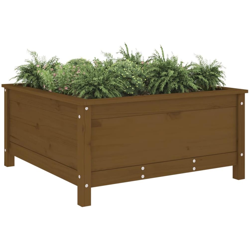 Fioriera Da Giardino Miele 82,5x82,5x39 Cm Legno Massello Pino - Foto 3