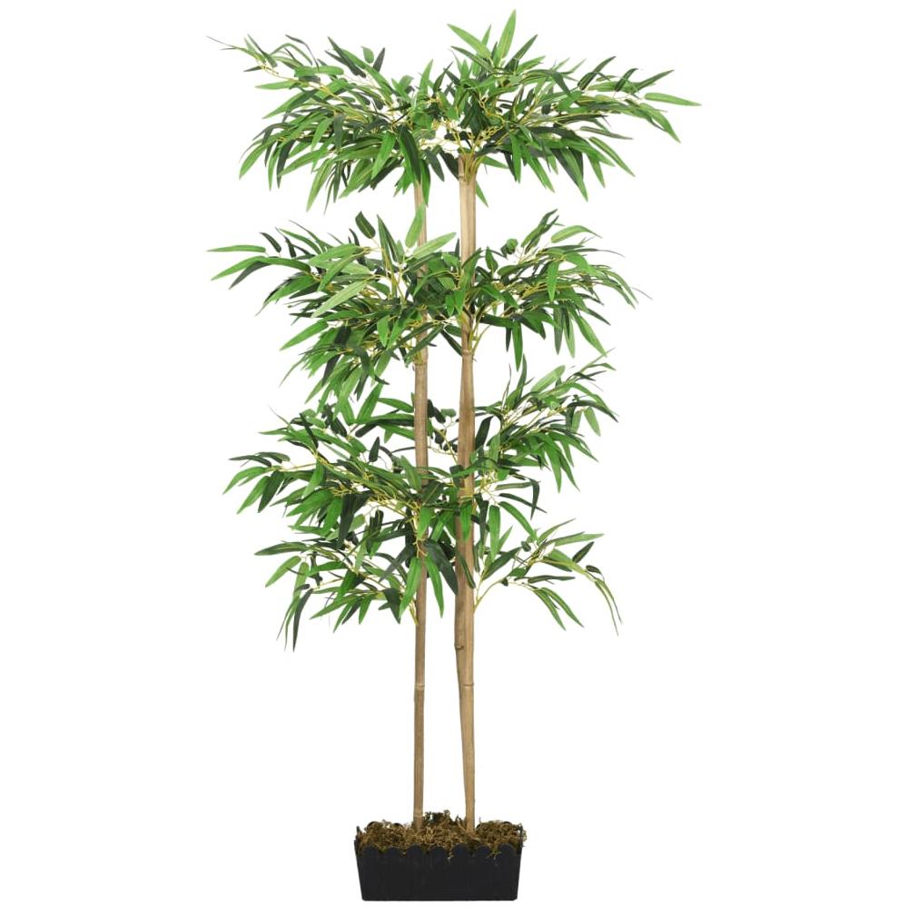 Albero Bambù Artificiale 760 Foglie 120 Cm Verde - Foto 2