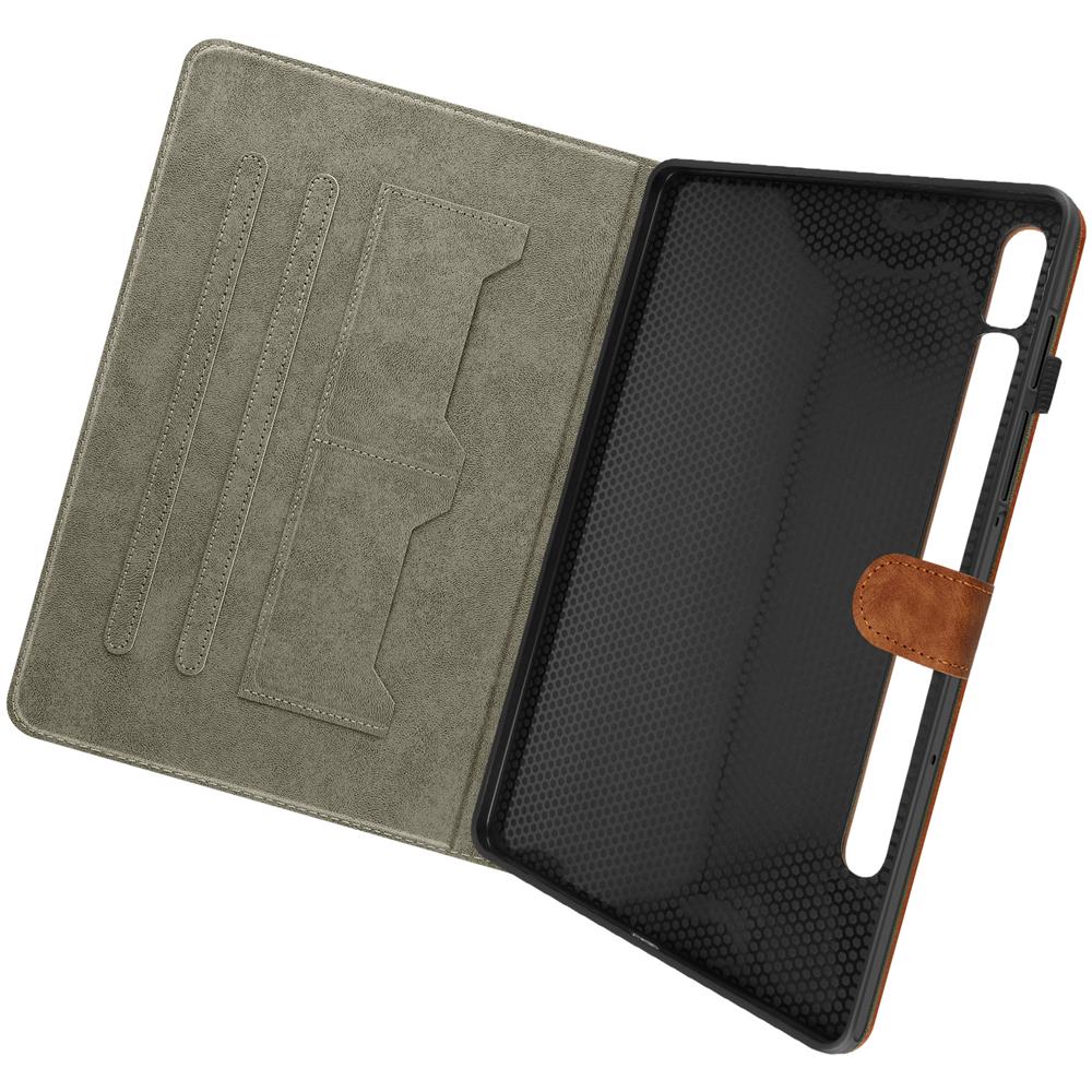 Custodia Per Samsung Tab S9 E S9 Fe Portacarte Supporto Video Marrone - Foto 5