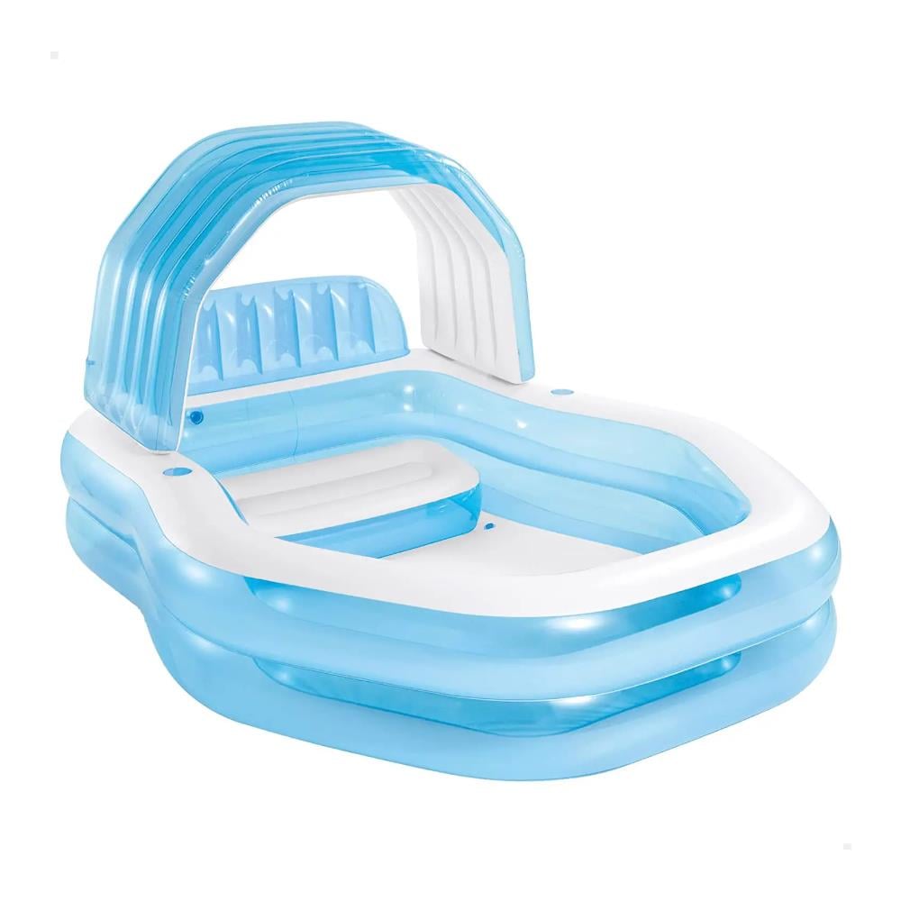 57186NP - Piscina Swim Center Family Sunshade, con Tettoia Parasole, 229x191x135 cm - Foto 1