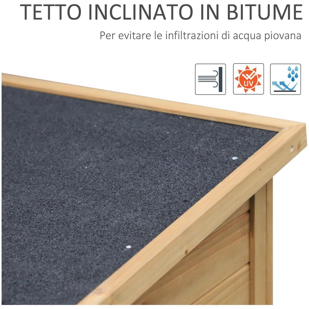 Casetta da Giardino in Legno di Abete con Tetto in Bitume Impermeabile, 87x46.5x96.5cm - Foto 6