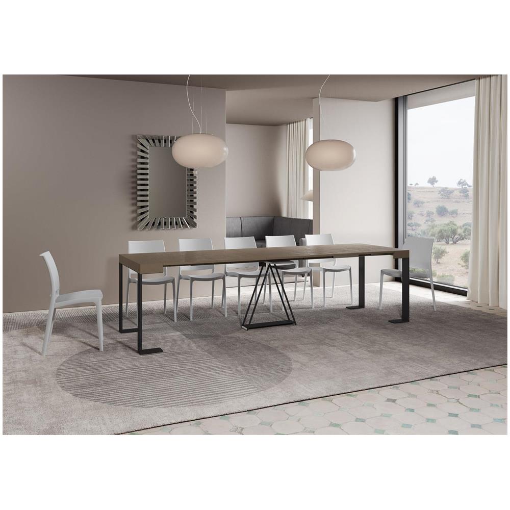 Consolle allungabile 90x40/300cm Zamat tortora telaio antracite - Foto 4