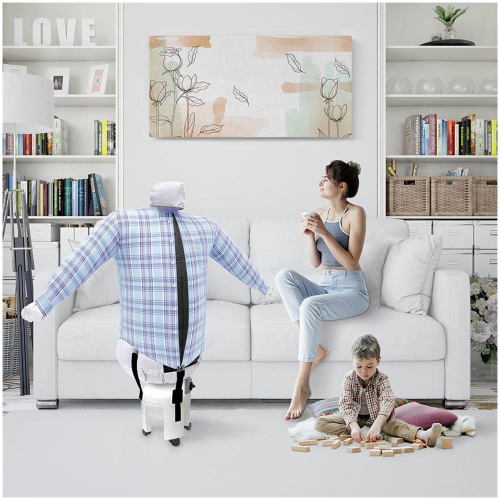 EOLO Stirasciugatore SA04 RE ECO INOX V6 Asciuga Automatico Camicie Camicette Pantaloni Asciugatrice Stira Aria Calda Ferro daStiro Stiratore 3 Programmi 4 Ruote Made in Italy Garanzia 5 Anni Efficienza A++ - Foto 2