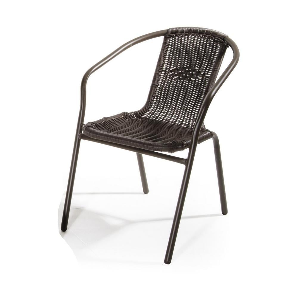 Sedia Impilabile Ios, Tubo Metallo E Polyrattan, 53.5x60.5x74 Cm - Foto 1