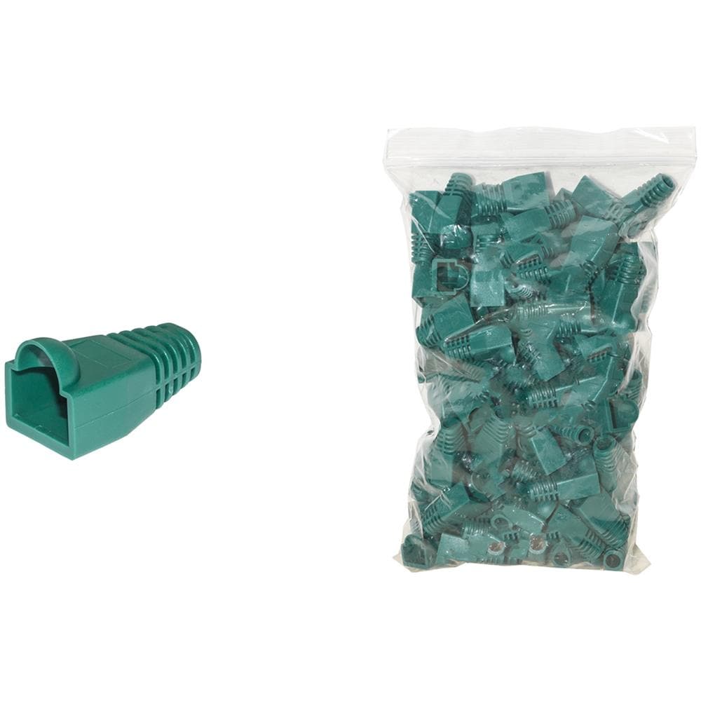 Confezione 100 Copriconnettori 6mm Per Plug Rj45 8 Poli Cavo Cat 5e- 6 Verde - Foto 1