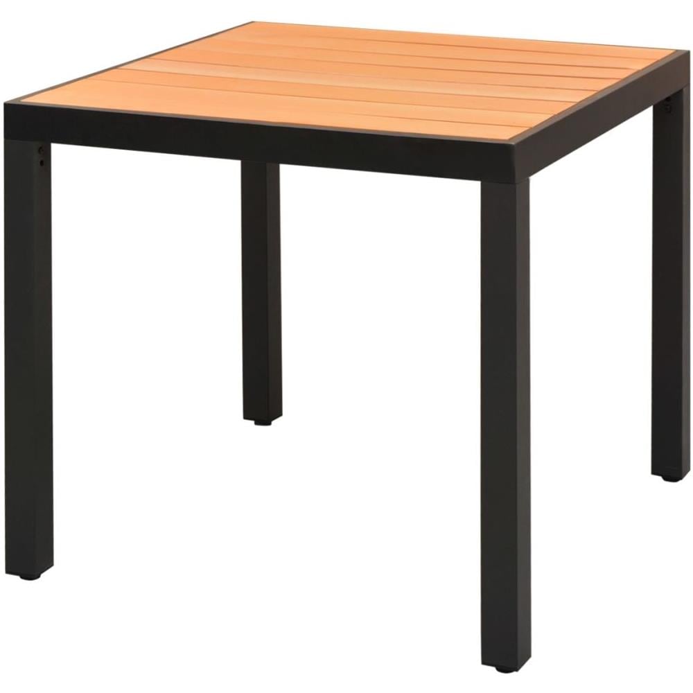 Tavolo Da Pranzo Per Giardino Wpc Alluminio 80x80x74 Cm Marrone - Foto 1