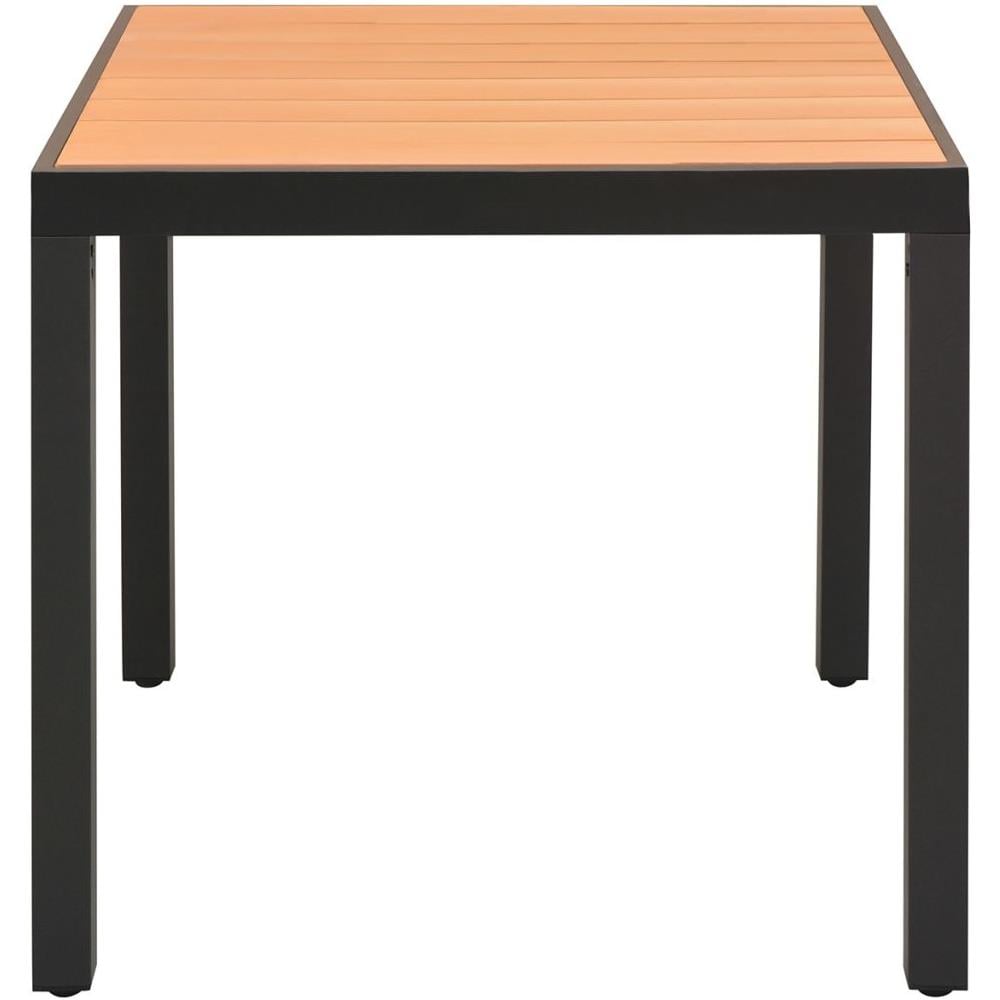 Tavolo Da Pranzo Per Giardino Wpc Alluminio 80x80x74 Cm Marrone - Foto 2