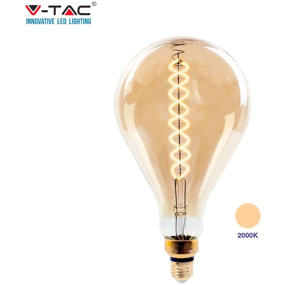 Vt-2138d Lampadina E27 Filamento Led A Doppia Spirale 8w Bulb A160 Con Vetro Ambrato Dimmerabile - Sku 7461 - Foto 3