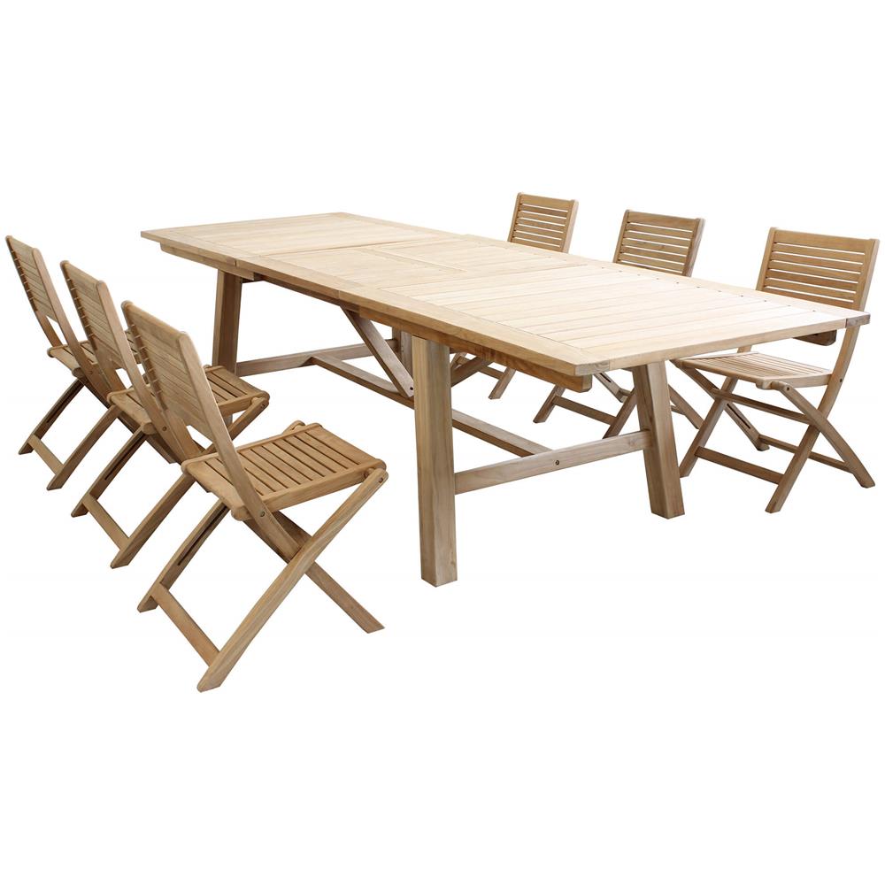 Orator - Set Tavolo In Teak Cm 160/240 X 90 X 77 H Con 6 Sedie Orator - Foto 1