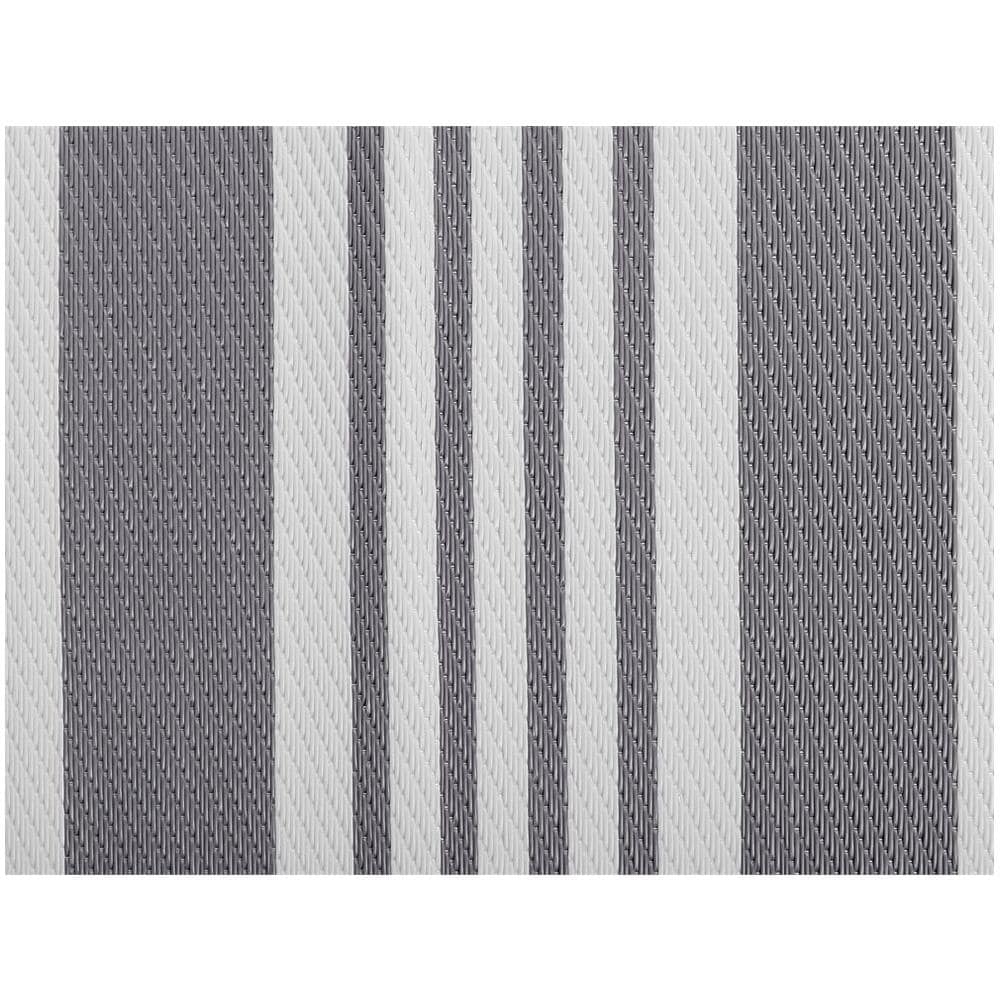 Tappeto Per Esterni Grigio Motivo A Strisce 120 X 180 Cm Delhi - Foto 8