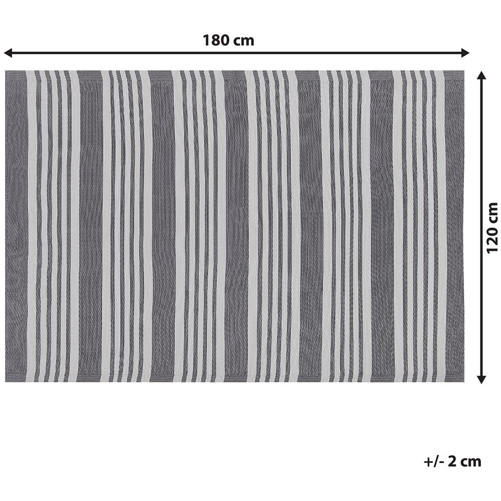 Tappeto Per Esterni Grigio Motivo A Strisce 120 X 180 Cm Delhi - Foto 2