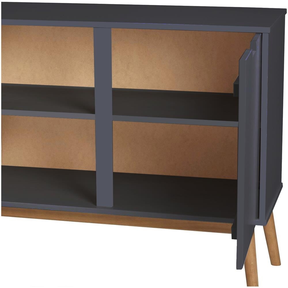 Cassettiera Java 3 Cassetti e 2 Porte Antracite, in Pino Massiccio - Foto 5